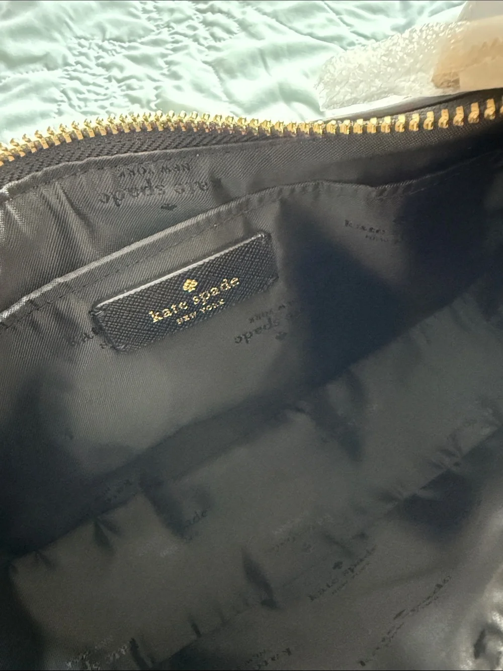 Kate Spade Black Saffiano Leather Medium Paige Crossbody Bag w/ Gold Hardware
